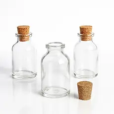 Kit 25 Unidades Vidro Penicilina Rolha Cortiça 50mL Cozinha Lembrancinha