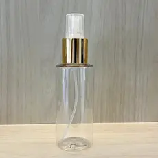 Kit 02 Unidades Frasco Pet Cilíndrico Válvula Spray Luxo 120mL Transparente