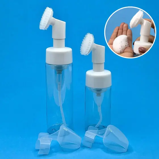 Frasco Pump Espumador Escova Silicone Limpeza Facial 100mL/200mL
