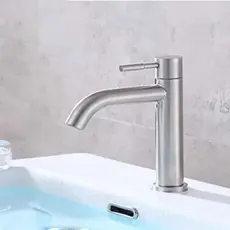 Torneira Gourmet de Bancada em Aço Inox 201– Curva  Baixa .Escovada