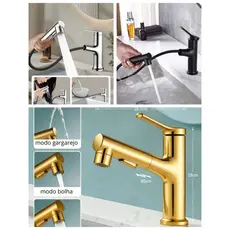 Torneira Extensível 360° Monocomando para Banheiro Água Quente e Fria Premium