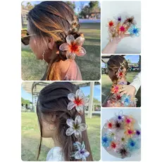 🌸Presilha Flor Transparente Colorida  Brilhante  • Acessório Cabelo Moda Praia - 8CM