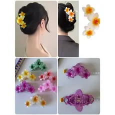 Clipe de Garra de cabelo Tres Flores / Presilha  do feminina 10 cm Kit 2 peca com FRETE GRATIS