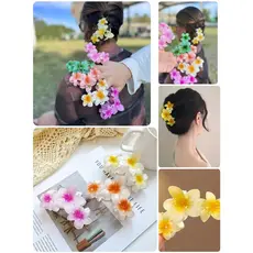 KIT  3 peca com FRETE GRATIS -  Clipe de Garra de cabelo Tres Flores / Presilha  do feminina 10 cm