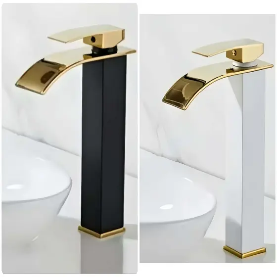 Torneira Cascata Monocomando Alta (30cm) – Design Moderno e Elegante | Misturador Quente e Frio