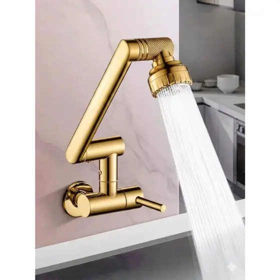 Torneira Articulada Dobrável de Parede/Bancada -Metal Premium360°Rotativa–Economia de Espaço|Moderno