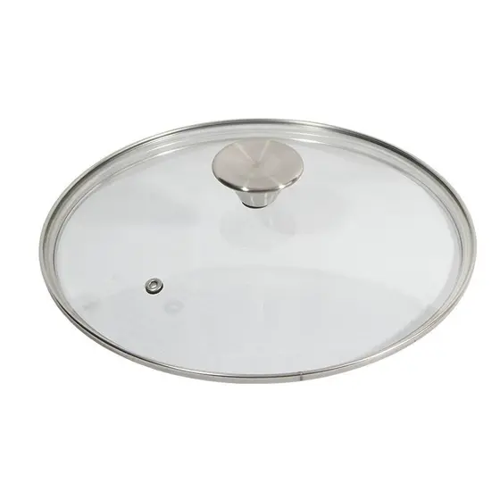 Tampa de Vidro Temperado Panela N24 Com Pomel Inox