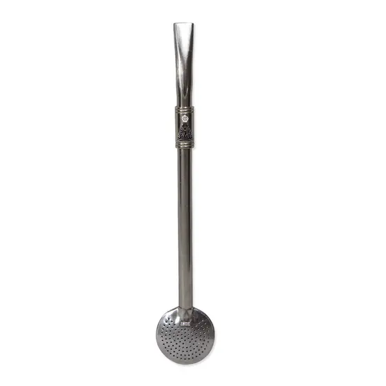 Bomba INOX para Chimarrão com Anel e Aplique Nossa Senhora