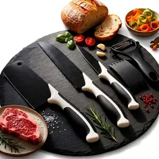Kit de Facas 5 Peças Inox Antiaderente – Chef, Multiuso, Descascador e Acessórios IMEDIATO