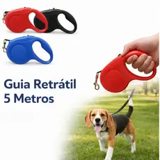 Coleira Pet Guia Passeio Retrátil 5 Metros Botão De Controle Regulagem Segurança