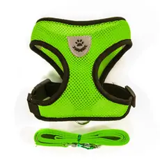 Peitoral Com Guia para Pet Caes Gatos Coelhos Regulavel Super Confortavel - Cor Verde