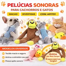 Brinquedo Pelucia para Cachorro e Gato com Apito Sonoro Macio Divertido Pet Pequeno Medio Porte