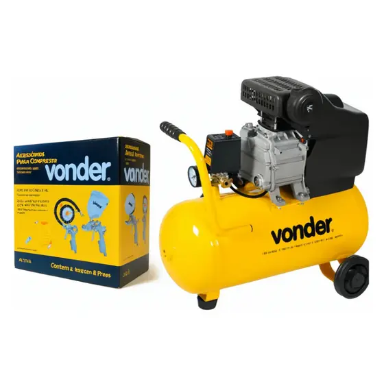 Compressor Vonder MCV216 120 PSI  1,3HP + Kit Pintura 4 Peças Alta Performance