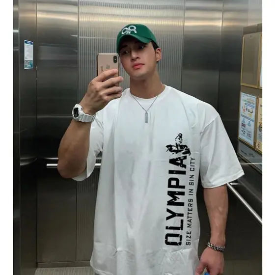 Camisa Oversized  Streetwear Olympia Treino 100% Algodão Camisa Premium Academia Gringa