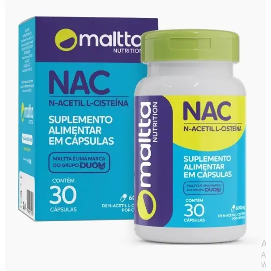 NAC 600mg Mallta – 30 Cápsulas | Suplemento Alimentar