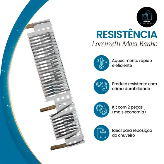 Resistência Tipo L Ultra 127v 5500w e 220v 5500w Lorenzetti  Maxi Banho Ultra silmilar