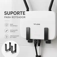 Suporte Roteador Parede Sem Furo Fita 3M Organizador WiFi Universal em Duas Cores