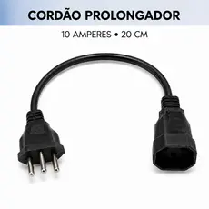 Cordão Mini Prolongador Tripolar 20 cm Tripolar 10A Force Line