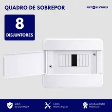Quadro Distribuição para 8 Disjuntores Din Branco Sobrepor Parede sala