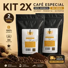 Kit 2x Café Especial Gourmet 500g 84 Pontos | 100% Arábica em Grãos | Frete Grátis