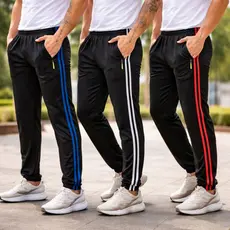 KIT 3 Calças Masculina Moletom Flanelado Poliester zipper e bolso Para Treino Inverno Frio