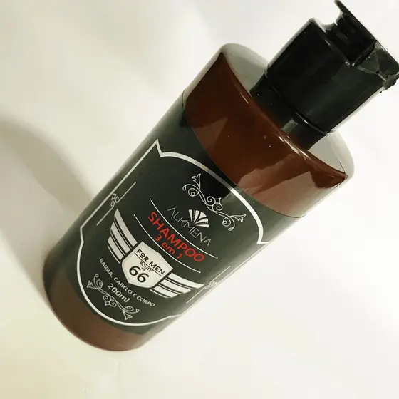 Kit 2 Shampoo masculino 3x1 , Barba, Cabelo e Corpo  For Men e 66 Route US - 200 ml cada (fragrâncias diferentes) - Alkm