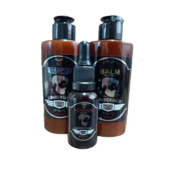 Kit Balm, Shampoo 3x1 e Óleo para barba Lumberjack - Alkmena M-6