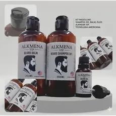 Kit Balm, Óleo para Barba e Shampoo Facial Tecnologia Americana - Alkmena M-08