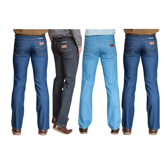 Kit com 4 Calças Jeans Masculina Tradicional Reta Básica Trabalho Serviço Ref: 398