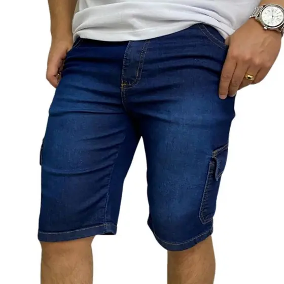 BERMUDA CARGO JEANS MASCULINA LYCRA REF 119