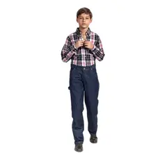 Calça Jeans Carpinteira Country Infantil Marca Estilo Country Resistente Confortável para o Dia a Dia Ref: 657