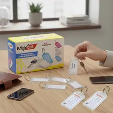 Chaveiro com Etiqueta Identificação Maxcril 100un Branco Condomínio Escritório portaria hotel Waleu
