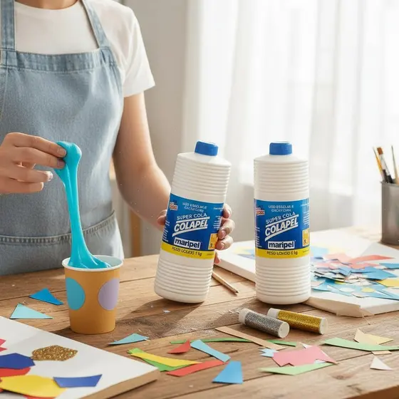 Cola Branca Colapel Maripel 2kg Slime Artesanato Escolar EVA Papel Cartolina Decoupage 02 un 1kg