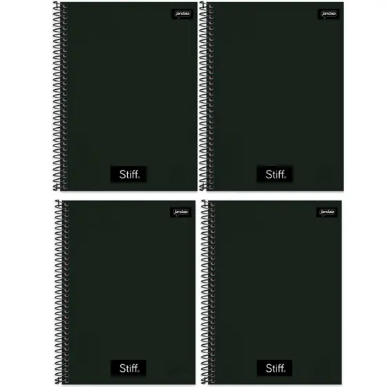 Caderno Espiral universitario Escolar 10 Matérias 160 Folhas capa dura Colorida Kit 4 Unidades