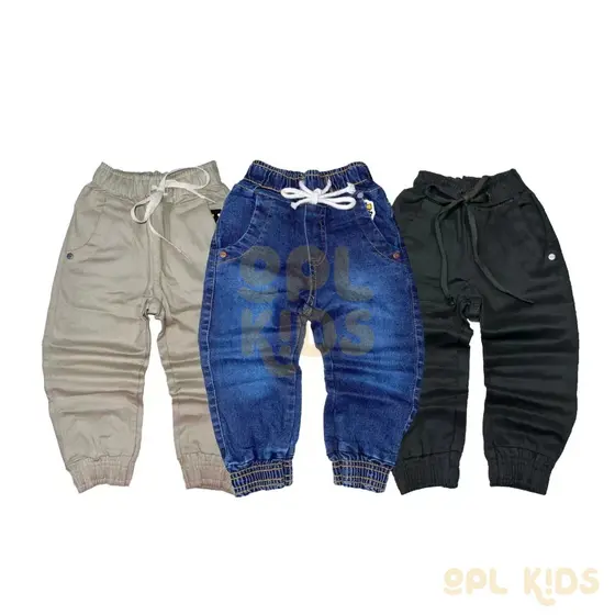 Calça Jogger Infantil Menino Sarja Color Cores Masculina Qualidade Conforto e Estilo