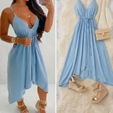 Vestido Feminino Midi Envelope Tecido Duna Premium Casual Festa Não Amassa Amarração Versátil Veste 38 ao 44