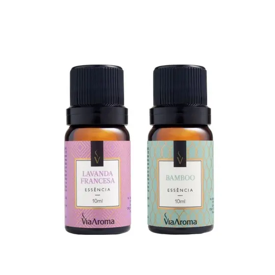 Kit 2 Essências Via Aroma 10ml Bamboo e Lavanda Francesa
