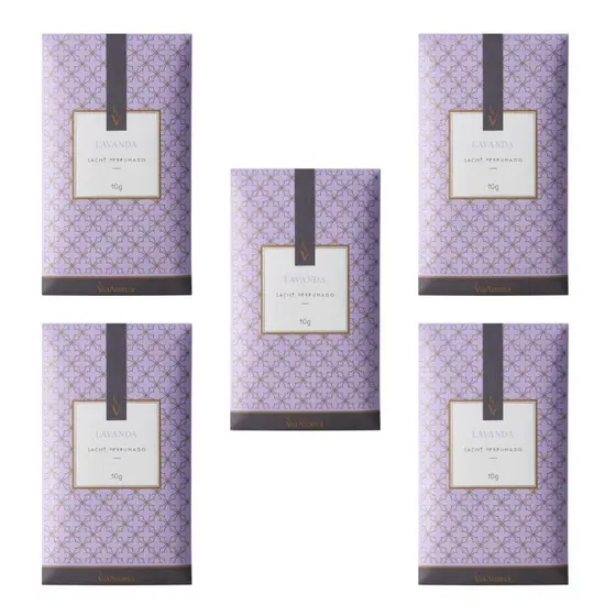 Kit 5 Sachês Perfumados Lavanda Via Aroma 10g