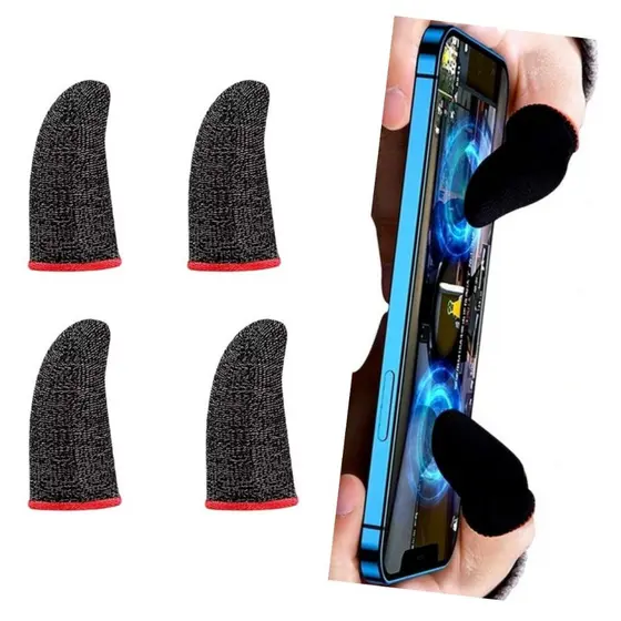 2 Pares de Luvas de Dedo Anti-Suor Para Celular Jogos - Luvinha gamer - (4 luvinhas).