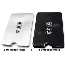 Kit 6 Porta Cartão Anti-furto Capa com Proteção Aproximação Contactless RFID