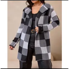 casaco xadrez cardigan inverno 2026 agasalho casaco de tricô blusa de frio tricot de inverno elegante