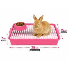 Sanitário Banheiro bandeja TWOO C/ grade QUADRADA para Coelho e Porquinho da Índia Chinchila