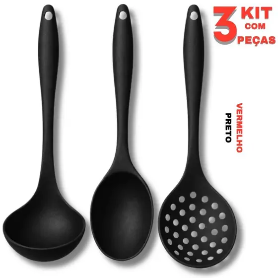Utensílios Silicone Antiaderente Concha Colher Escumadeira Cozinha