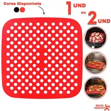 Forro Tapete em Silicone para Air Fryer Fritadeira Elétrica Quadrado Universal