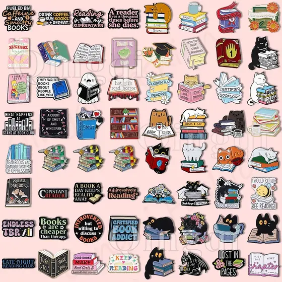 Livros São Broche Mágico , Leitor , Broches , Emblemas De Metal , Alfinetes De Lapela , Presente Para Amantes De , Estud