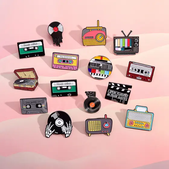 Clássico Música Esmalte Pin Broche CD Rock Musical Lapela Crachás 90's Music Life Badge Punk Jóias