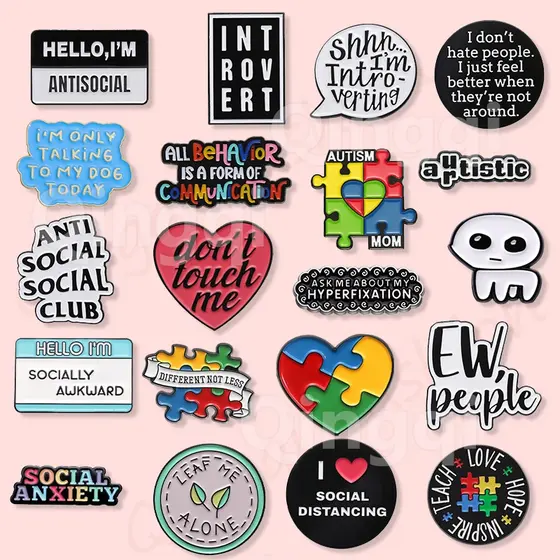 Quebra-Cabeça De Conscientização Do Autismo Broches Redondos De Esmalte De Liga De Metal Broche Autista Crachás De Lapela Alfinetes De Saúde Mental Jóias Presentes