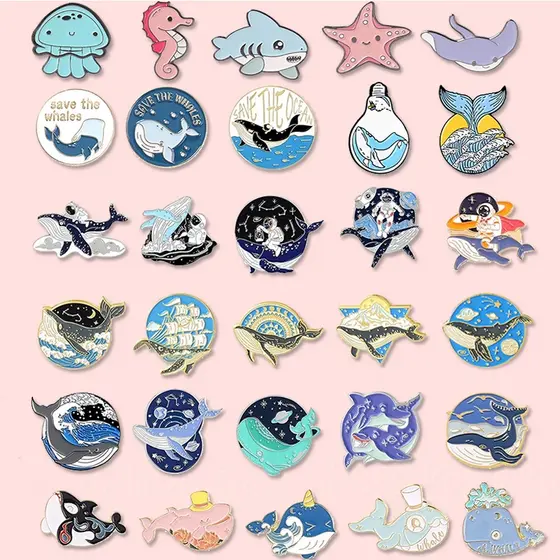 Broche De Tubarão De Baleia Do Oceano Crachá De Lapela Pin De Proteção Jóias Presente Para Amigos
