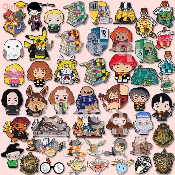 100 Estilos Harry Magic Academy Alfinetes De Esmalte Broches De Feiticeiro Mágico Fase Lua Broche Lapela Crachás Filme Jóias Presentes Acessórios Presente