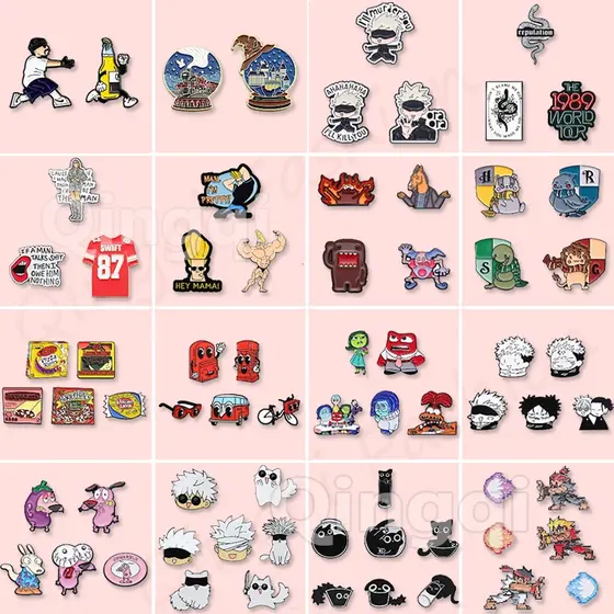 2-7 Pçs Dos Desenhos Animados Anime Broche Emblemas Bonito Animal Jóias Decoração Presente Para Amigos Acessórios De Rou